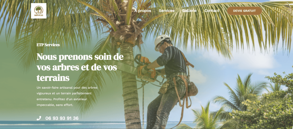 ETP-Services.re - Un site vitrine pour artisan Site vitrine par digi-péi