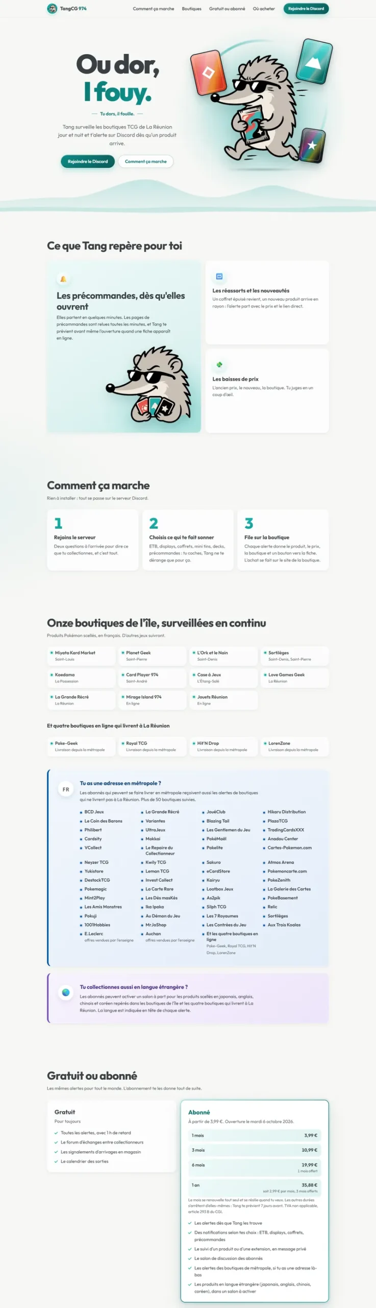 Page d'accueil du site TangCG 974